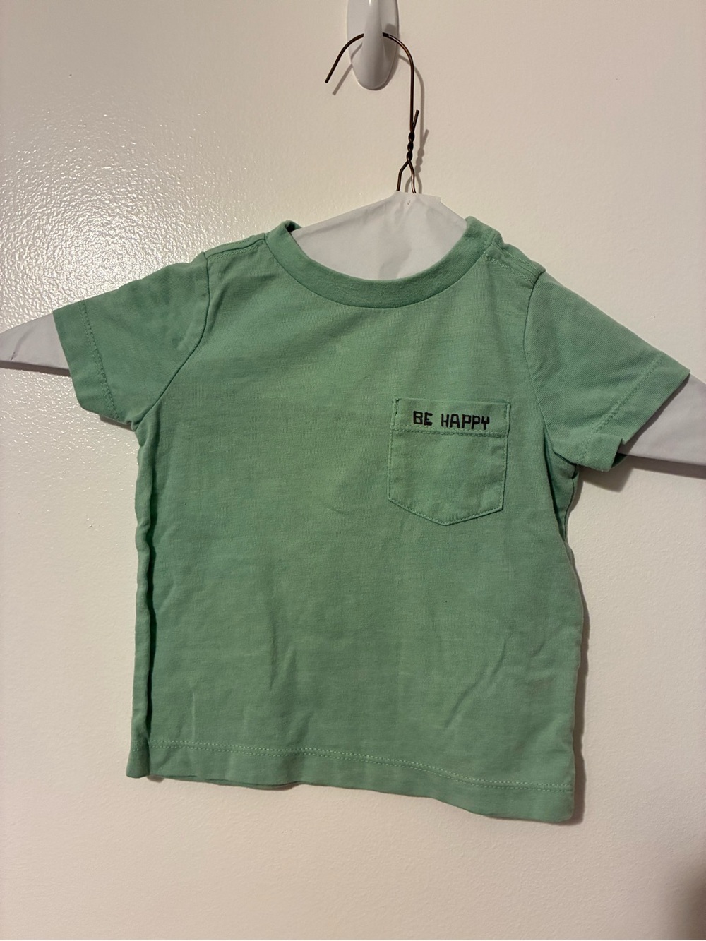 Gymboree Mint Green "Be Happy" Short Sleeve Pocket Tee